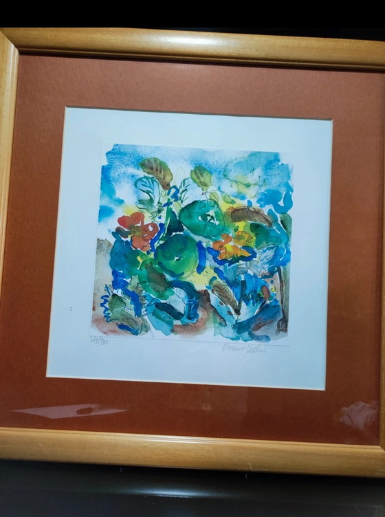 Image 1 of Lithograph "Flowers from Elsewhere" signed Vallois