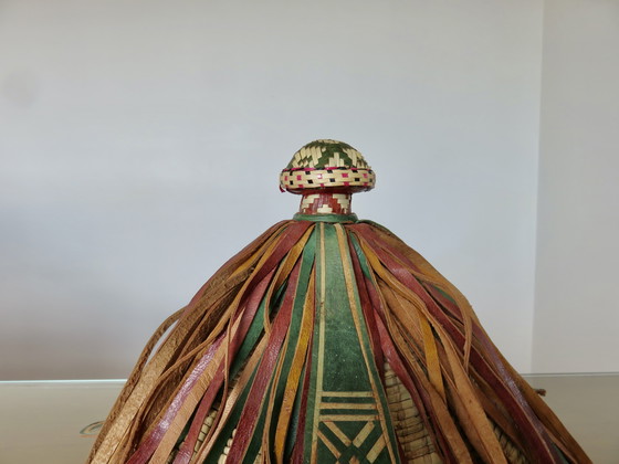 Image 1 of Cappello africano Fulani, pelle e corda intrecciata, 1900