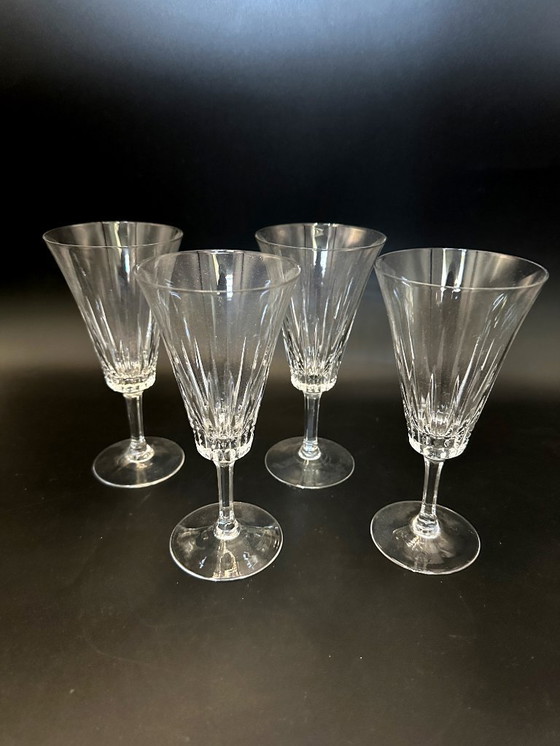 Image 1 of 4 x Sektgläser aus Bleikristall mit Design