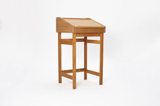 Sekretär aus Eichenholz, Dänemark, 1960er Jahre. – bureau, Wood, Brass