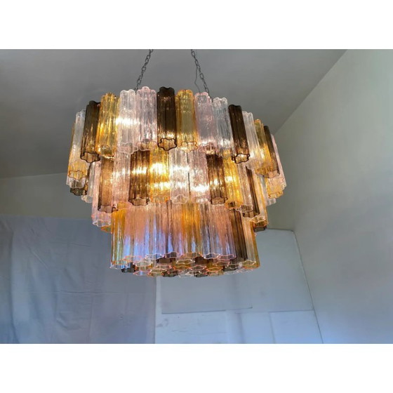 Image 1 of Lampadario contemporaneo a rami in vetro di Murano multicolore