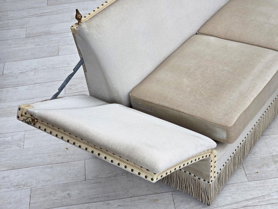 Image 1 of Divano danese a due posti con braccioli a goccia, anni '70, rivestimento in velluto.