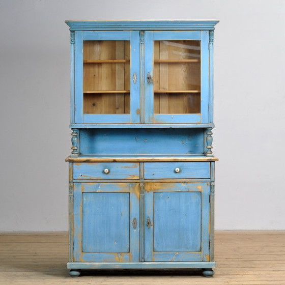 Image 1 of Solid Pine Kitchen Cupboard, 1900s