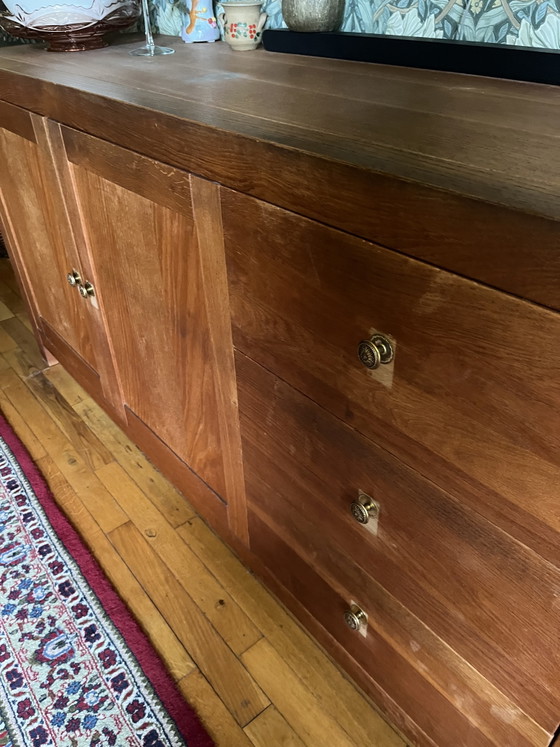 Image 1 of Modern klassiek dressoir massief (teak)hout 220 cm