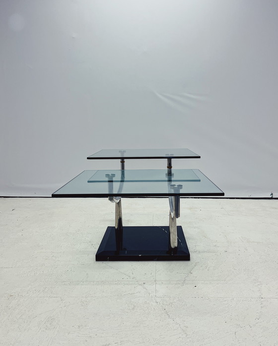 Image 1 of Tavolino da caffè in vetro dal design vintage danese a due livelli