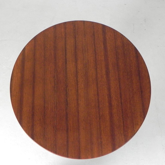 Image 1 of Vintage teak table with 6 narrow and 1 wide style, 1980s