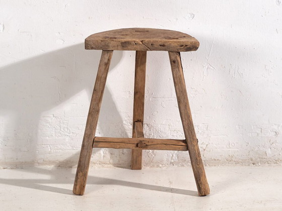 Antique crescent-shaped stool (c.1900) #2 (photo 16 of 35)