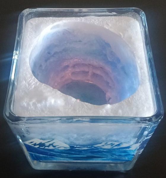 Himalayas · Collectible 1/1 Hand-Painted Functional Candle · Inspired by Nicholas Roerich – Glass art, Glass (photo 12 of 13)