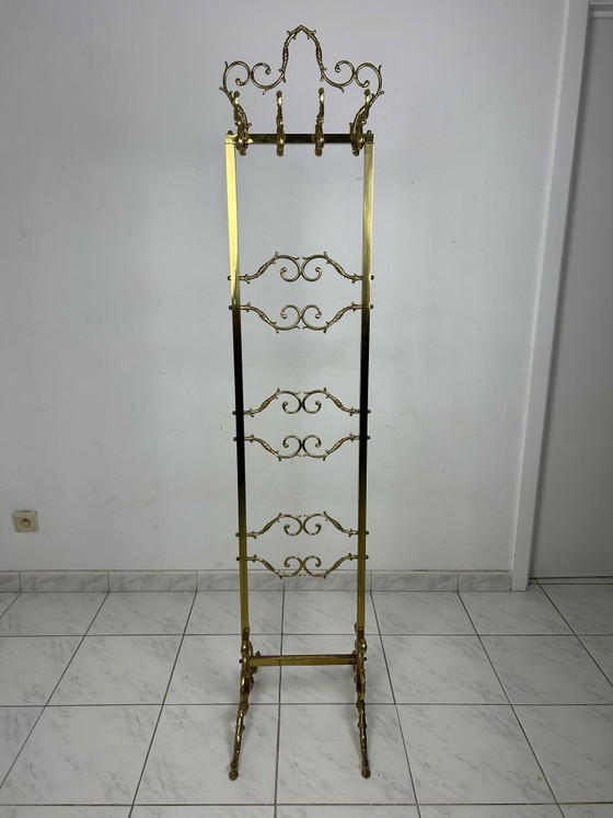 Image 1 of Vintage Hollywood Regency freestanding coat rack brass