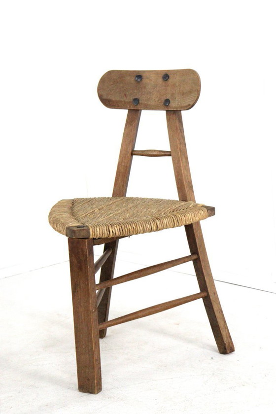 Image 1 of Set of 2 brutalist tripod vintage chairs