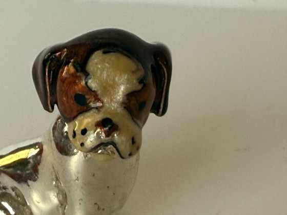 Image 1 of Chiot en argent massif et émail Saturno