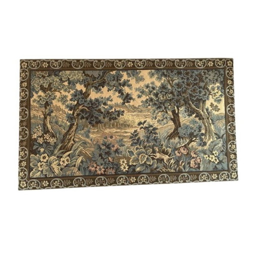 Groot Aubusson wandtapijt - Louis XIV - 17e Eeuw - Groen met Hond