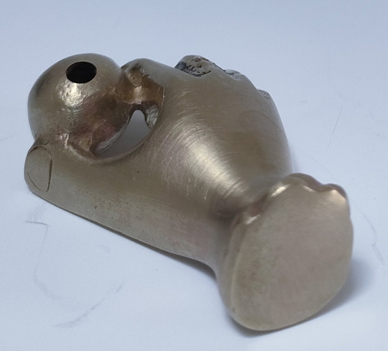 Image 1 of Fermacarte a mano in bronzo, portapenne vintage