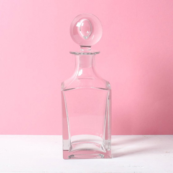 Carafe à whisky en cristal style milieu du XXe siècle : carafe à liqueur en verre italien, années 1960 (photo 2 of 8)