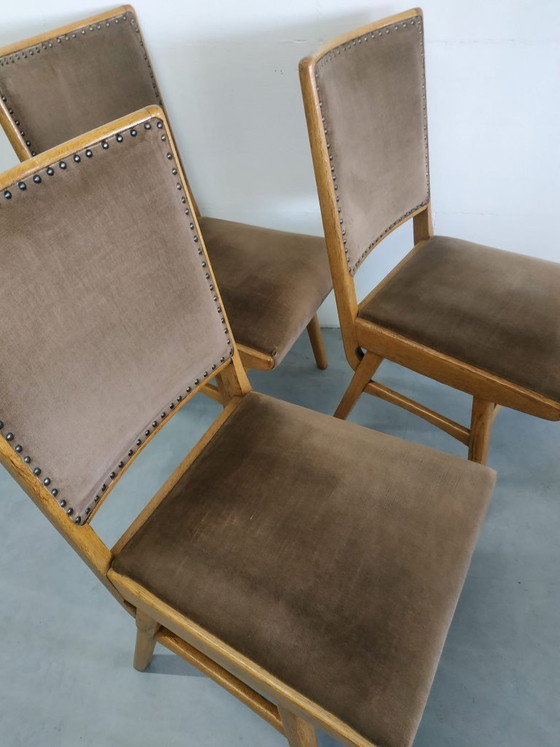 Image 1 of Prachtige set van 3 vintage jaren Scandinavische stijl 50-60 eetkamer keukenstoelen