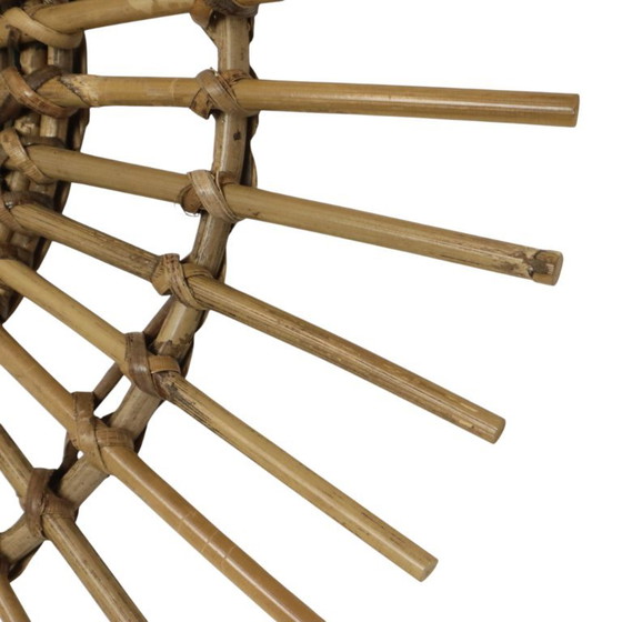 Mid Century Rotan en Bamboe Sunburst Spiegel Frankrijk 58cm – Rattan (photo 8 of 11)