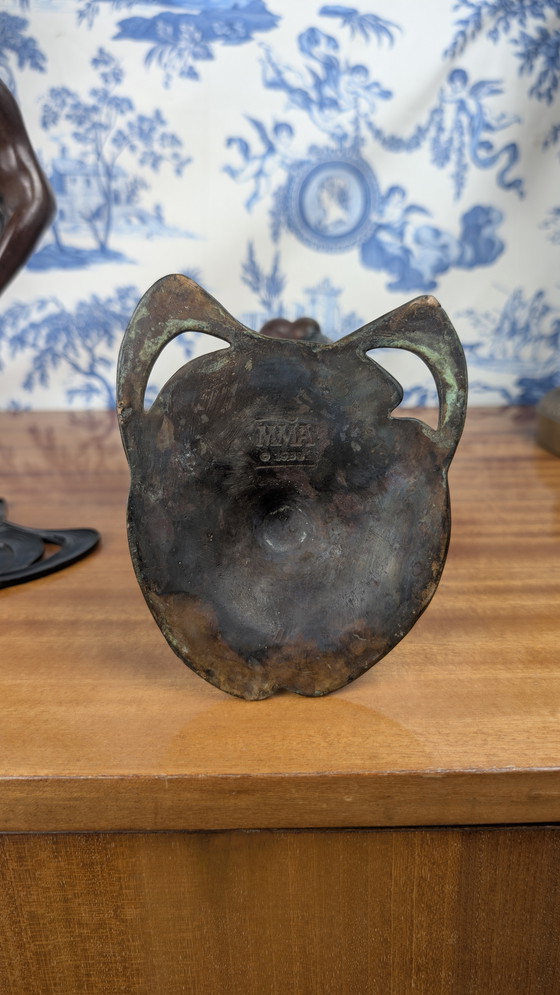 Image 1 of Ein Paar MoMa-Kandelaber aus Bronze mit Nymphen im Jugendstil Vintage 1988