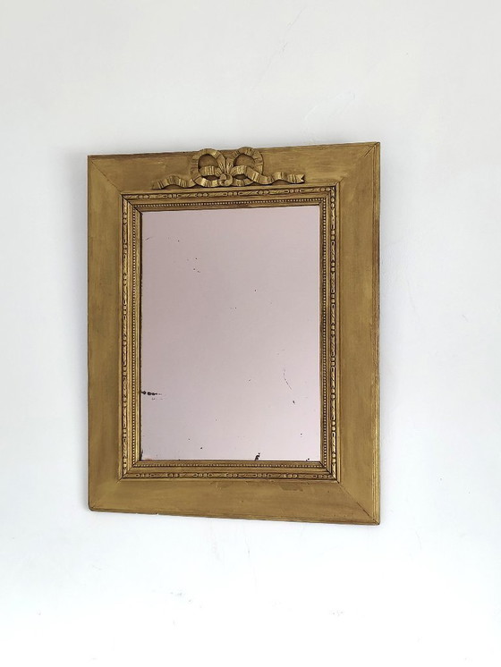 Image 1 of Specchio antico con cornice dorata, 56 cm x 45 cm