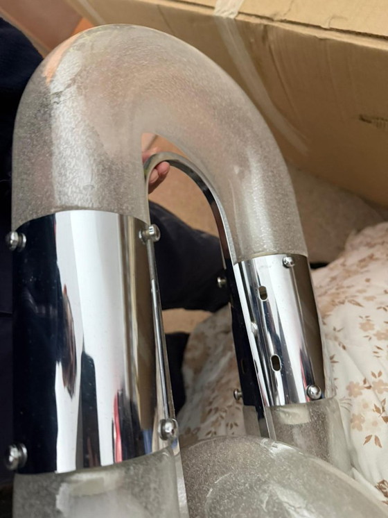 Image 1 of Cadena de araña de cristal de Murano y metal de Aldo Nason para Mazzega