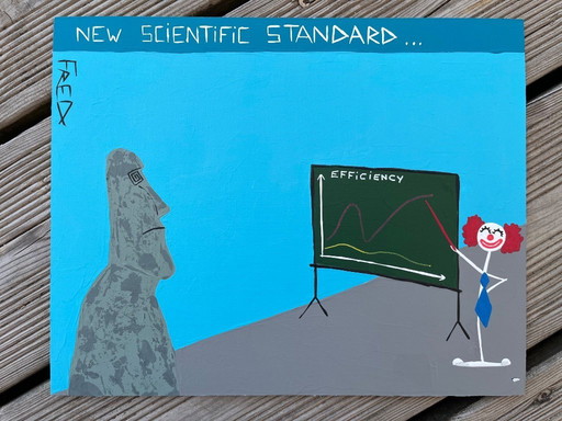 Moai. Acrylique sur carton entoilé.  Format 30x24 cm. 