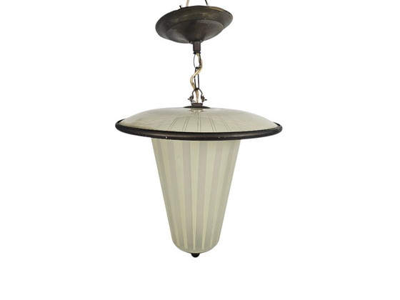 Image 1 of pendant lamp - brass - copper - lantern lamp - 1950s