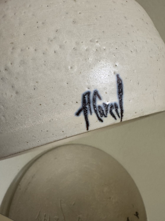 Image 1 of Chouzet steengoed dubbele kalebasvaas uit de jaren 70