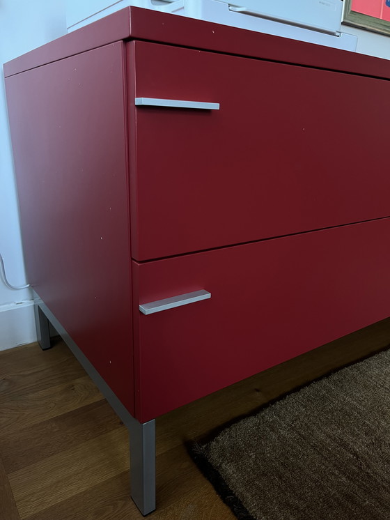 Image 1 of Pastoe Sideboard Red With 8 Drawers