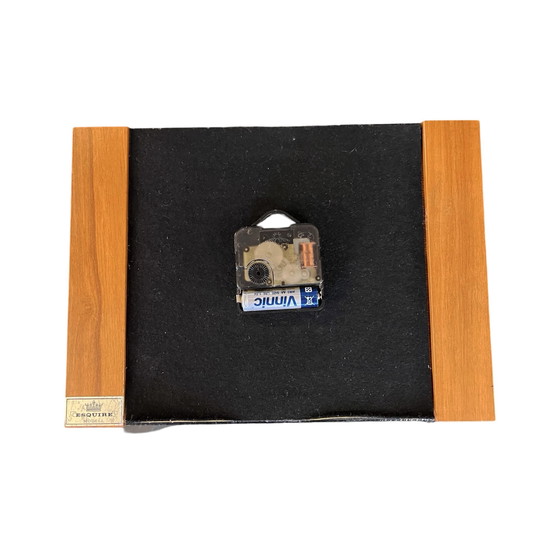 Image 1 of Orologio da parete modernista in pelle, Esquiere UK, anni '70