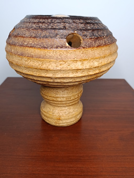 Lavastein Keramik 70er Tischlampe