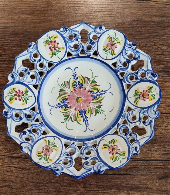 Image 1 of Breton earthenware plate signed