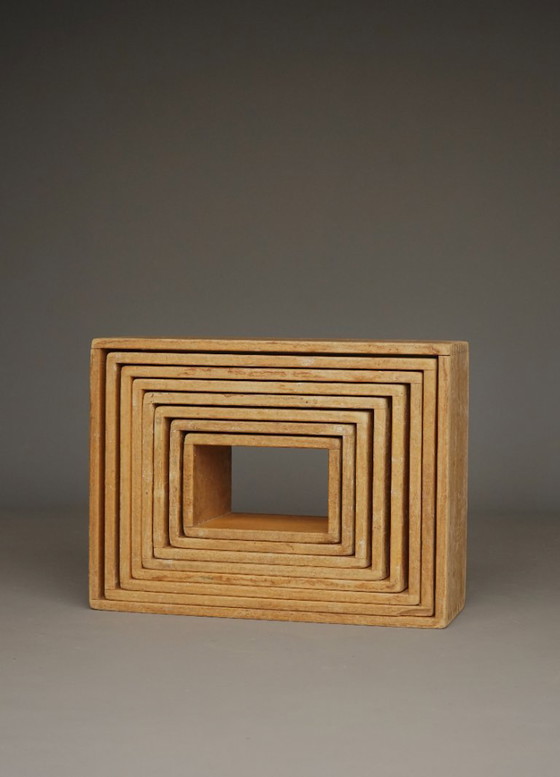 Image 1 of Blocs de construction en bois pour enfants, ensemble de 8, années 1950