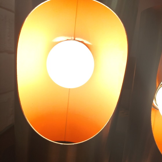 Vintage OXAR Space Age Dubbele Wandlamp – Inox & Oranje – Jaren 70 – Wandlampen, Chrome (photo 5 of 14)
