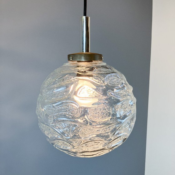 Image 1 of Ensemble de deux lampes de chevet et une suspension de Graebe, abat-jour en verre, années 1960