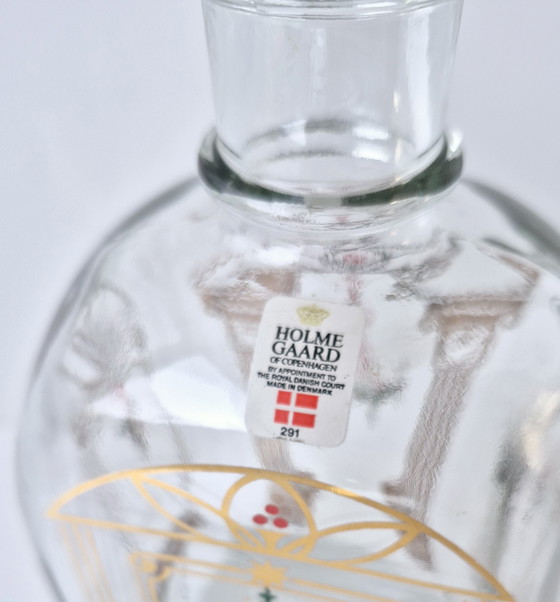 Image 1 of Holmegaard Copenhagen Bouteille de Noël 1991 Design Michael Bang, Décor Jette Frölich Danemark