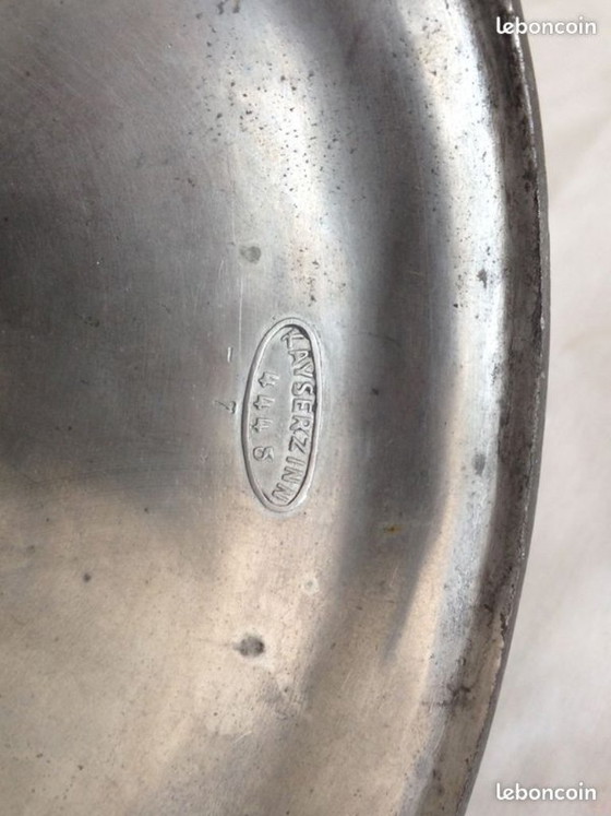 Image 1 of Pewter vase by Kayserzinn 4445, Art Nouveau floral relief, circa 1905