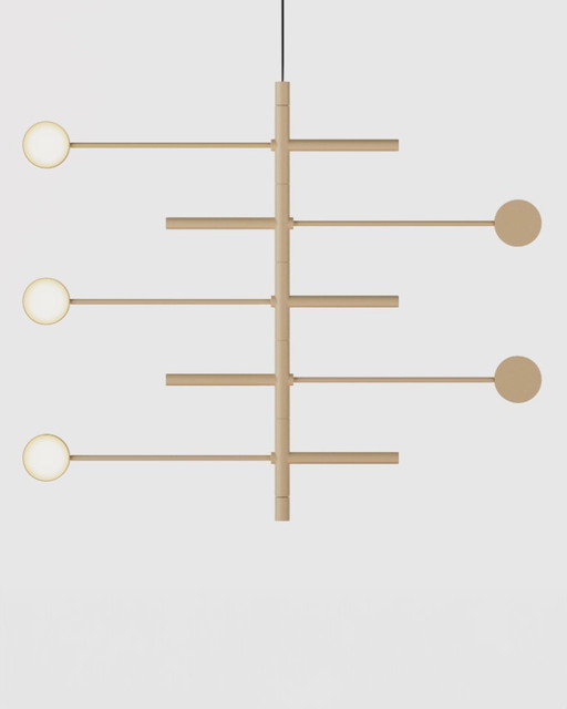 Suspension JAPTH KingPin à 5 bras et spots orientables, couleur blanche.