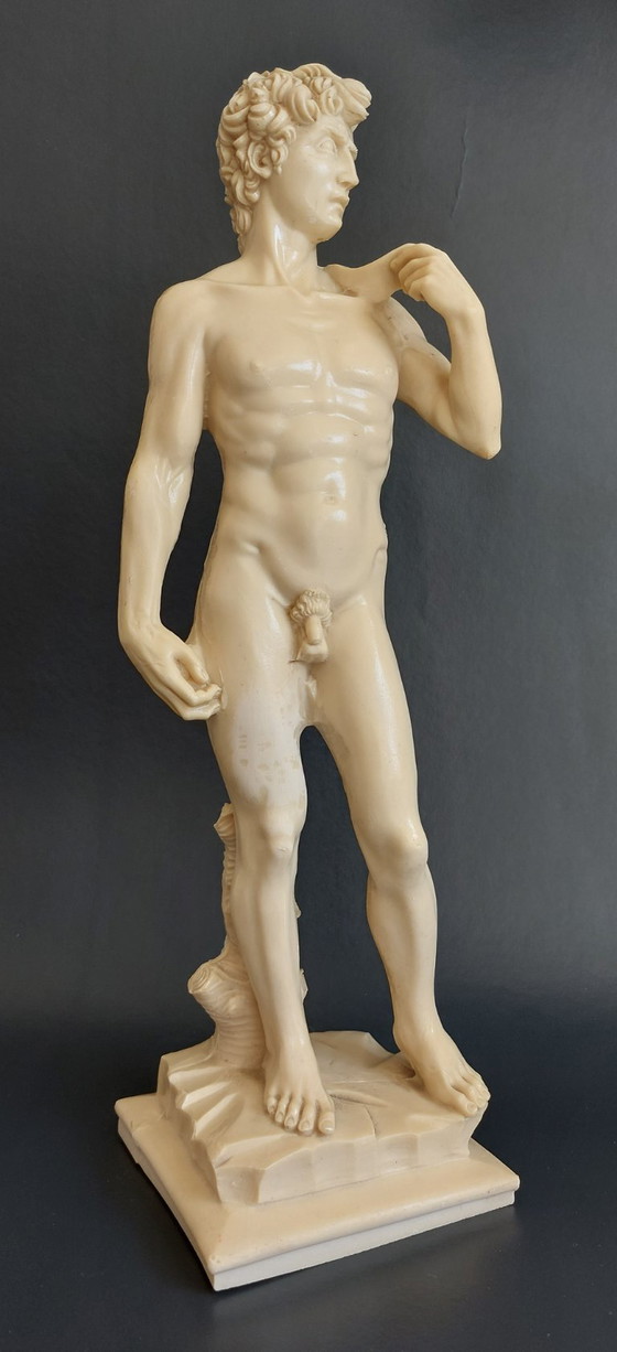 Image 1 of Escultura decorativa inspirada en David (Miguel Ángel) – Estatua de resina (38 cm)