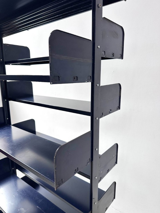 Image 1 of Italienisch-Dutch Lips Vago "Congresso" Stahlblaues Doppelbücherregal, 1966