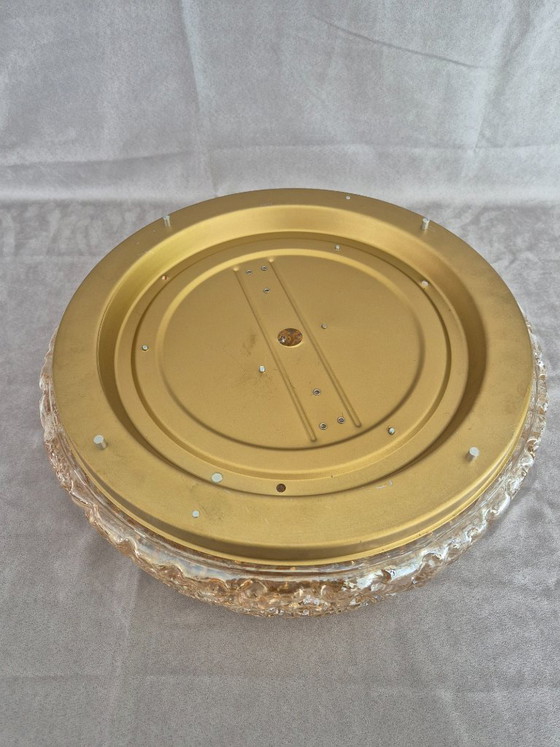 Image 1 of Glashütte Limburg plafondlamp 40 cm, vintage glas, 3x E27 fitting, Duitsland