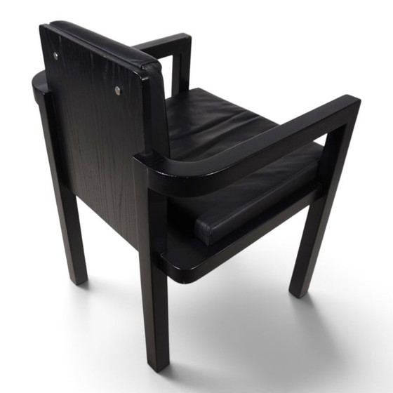 Armchair in black wood and leather, Tecta, Minimalisme (photo 14 of 15)