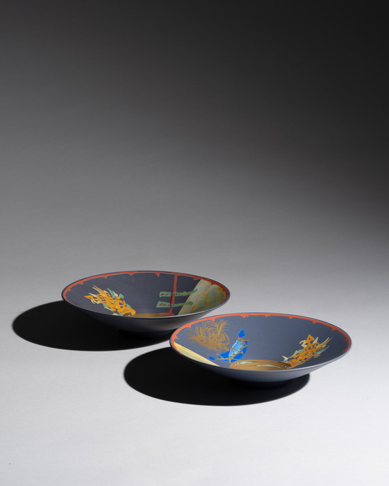 Image 1 of Duo „Liguria“ Gilbert Portanier Rosenthal Künstler Porzellanschale Servierteller