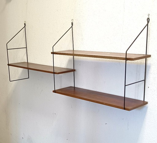 Scaffale da parete anni '50 con più ripiani