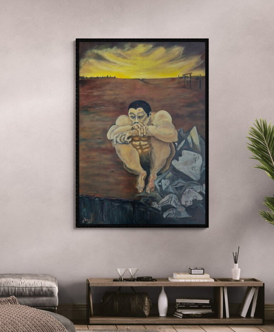 The day after World war 3, Peintures et dessins, Toile, Bois, Marron, Figuratief (photo 9 sur 11)