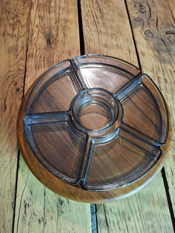 Image 1 of Digsmed Denmark vintage teak turntable with smoked glass