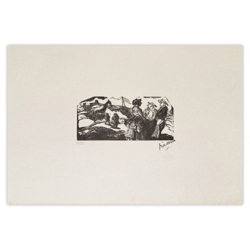 Houtsnede van Jules Pascin, La Zone, 1960 – lithos zeefdrukken, Paper