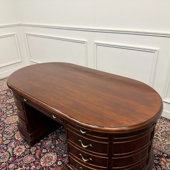 Grande Scrivania Ovale Classica Inglese – Scrivanie, Wood, Brass (photo 18 of 20)