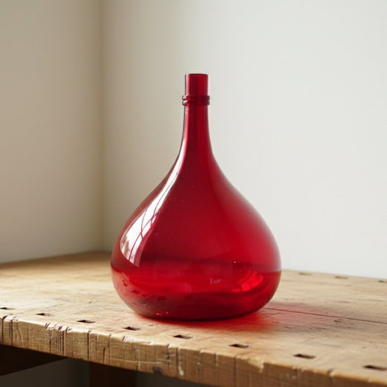 Image 1 of Dame jeanne en verre rouge rubis – grand format – 48 cm