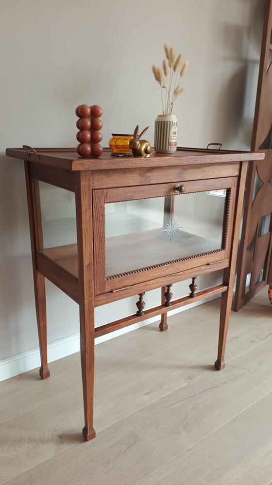 Image 1 of Beautiful vintage tea cabinet with a clear cut star