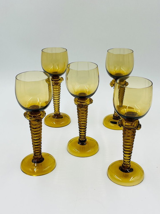 Lot de 5 Verres à Vin Roemer Ambrés – Bohémia, Verres et carafes, Glass (photo 2 of 12)