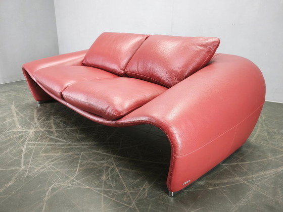 Image 1 of Italienisches rotes Ledersofa von Divanotti, Postmoderne, 1990er Jahre